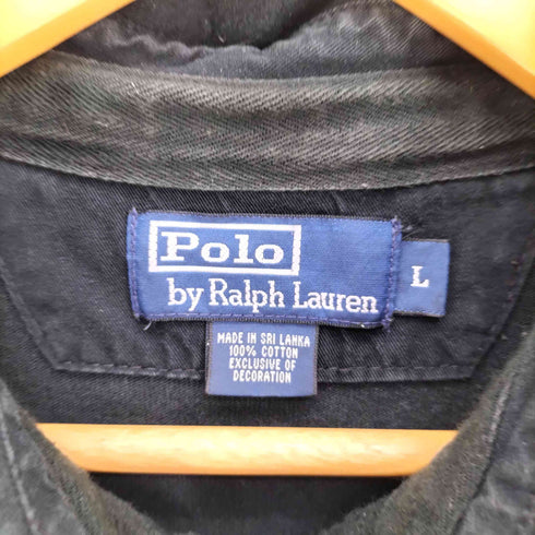 ポロバイラルフローレン Polo by RALPH LAUREN 90S ナンバリング ワッペン 同色 ステンシル プリント S/S ポロシャツ Y2K メンズ import:L