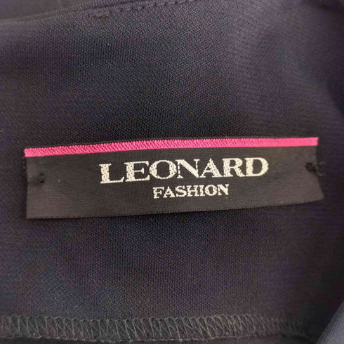 レオナール LEONARD フラワープリント 切り替え サイトギャザー ノースリーブワンピース レディース FR:40