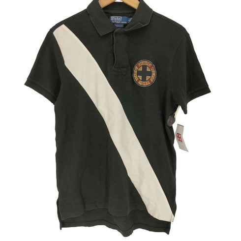 ポロバイラルフローレン Polo by RALPH LAUREN CUSTOM FIT ワッペン 鹿の子 バイカラー S/S ポロシャツ メンズ import:L
