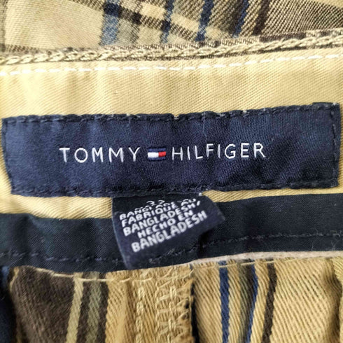 トミーヒルフィガー TOMMY HILFIGER 00S ボタンフライ チェック ショーツ メンズ 32inch