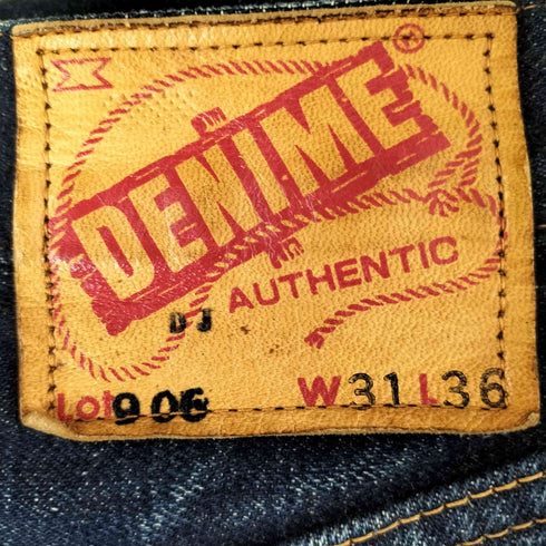 ドゥニーム Denime 906 Vステッチ リベット セルビッジ デニム ヒゲ メンズ W31/L36