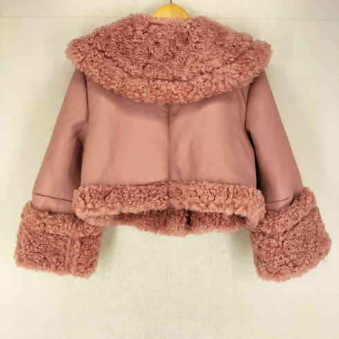 ボア ファー フェイクレザー ジャケット レディース