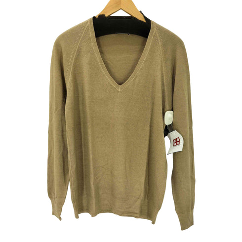 プラダ PRADA 00S MADE IN ITALY シルク ウール Vネック ニット セーター 薄手 メンズ 42