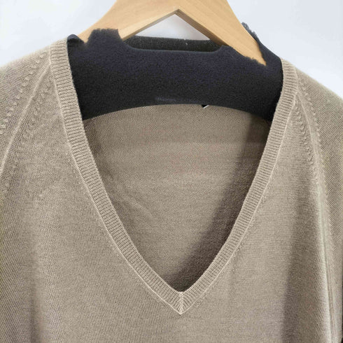 プラダ PRADA 00S MADE IN ITALY シルク ウール Vネック ニット セーター 薄手 メンズ 42