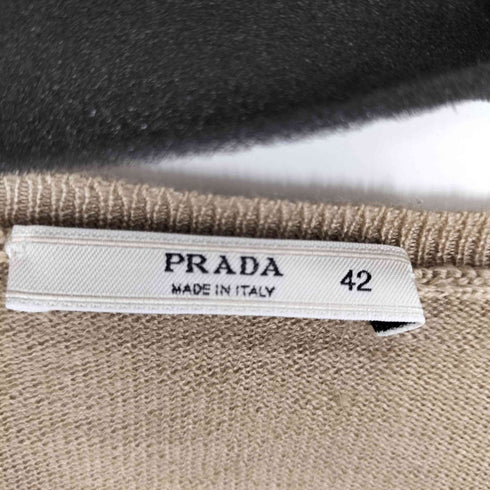 プラダ PRADA 00S MADE IN ITALY シルク ウール Vネック ニット セーター 薄手 メンズ 42