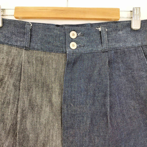 コムデギャルソンオム COMME des GARCONS HOMME 21awデニムパッチワーク タックワイドトラウザー メンズ JPN:L