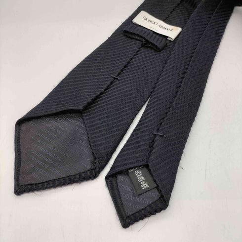 ジョルジオアルマーニ Giorgio Armani MADE IN ITALY イタリア製 シルク ウール 起毛 レジメンタル ストライプ ネクタイ メンズ