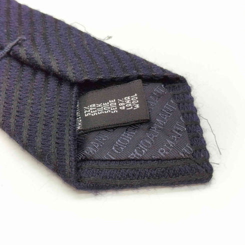 ジョルジオアルマーニ Giorgio Armani MADE IN ITALY イタリア製 シルク ウール 起毛 レジメンタル ストライプ ネクタイ メンズ