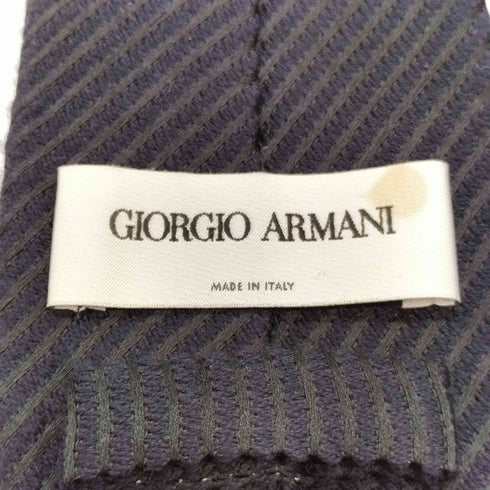 ジョルジオアルマーニ Giorgio Armani MADE IN ITALY イタリア製 シルク ウール 起毛 レジメンタル ストライプ ネクタイ メンズ