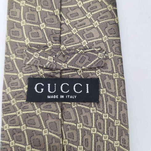 グッチ GUCCI 90-00S OLD MADE IN ITALY イタリア製 絹 シルク 100% 総柄 ネクタイ メンズ