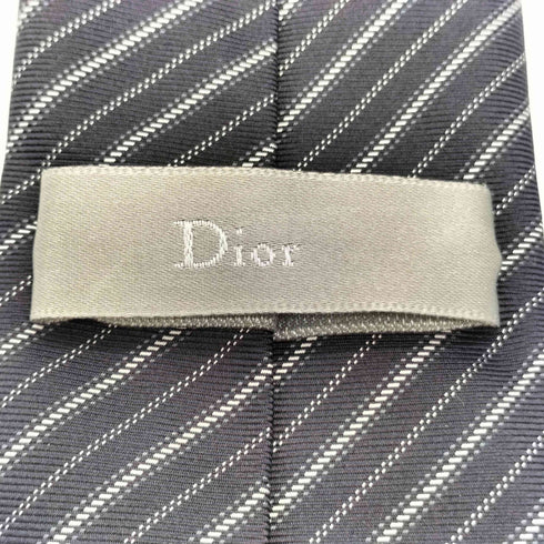 ディオール Dior 90-00S OLD MADE IN ITALY イタリア製 絹 シルク 100% レジメンタル ストライプ ネクタイ メンズ