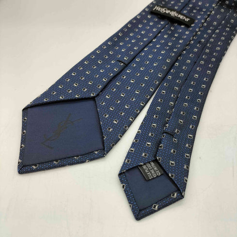イヴサンローラン Yves Saint Laurent 90-00S OLD MADE IN FRANCE フランス製 絹 シルク 100% 総柄 ネクタイ メンズ