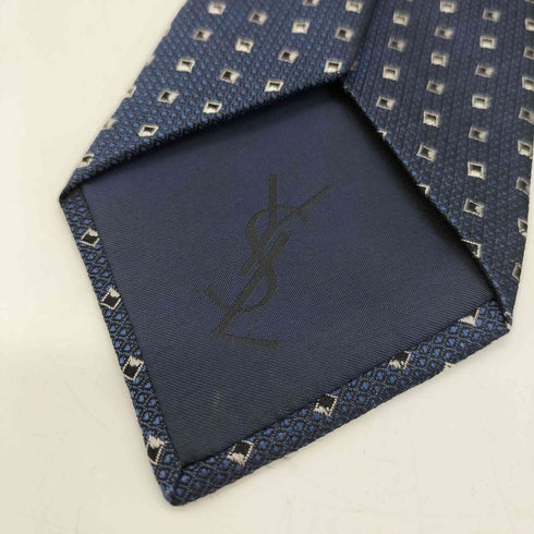 イヴサンローラン Yves Saint Laurent 90-00S OLD MADE IN FRANCE フランス製 絹 シルク 100% 総柄 ネクタイ メンズ