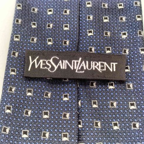 イヴサンローラン Yves Saint Laurent 90-00S OLD MADE IN FRANCE フランス製 絹 シルク 100% 総柄 ネクタイ メンズ