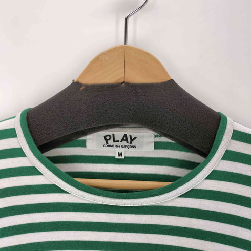 プレイコムデギャルソン PLAY COMME des GARCONS AD2022 ワンポイント・レッド・ハート ロングボーダーTシャツ メンズ M