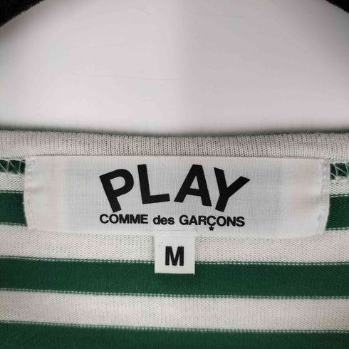 プレイコムデギャルソン PLAY COMME des GARCONS AD2022 ワンポイント・レッド・ハート ロングボーダーTシャツ メンズ M