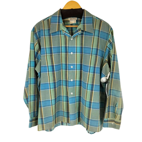 ペニーズタウンクラフト PENNEYS TOWNCRAFT 60S オープンカラー チェック L/S シャツ メンズ import:XL