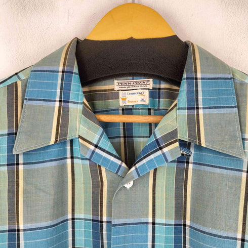 ペニーズタウンクラフト PENNEYS TOWNCRAFT 60S オープンカラー チェック L/S シャツ メンズ import:XL