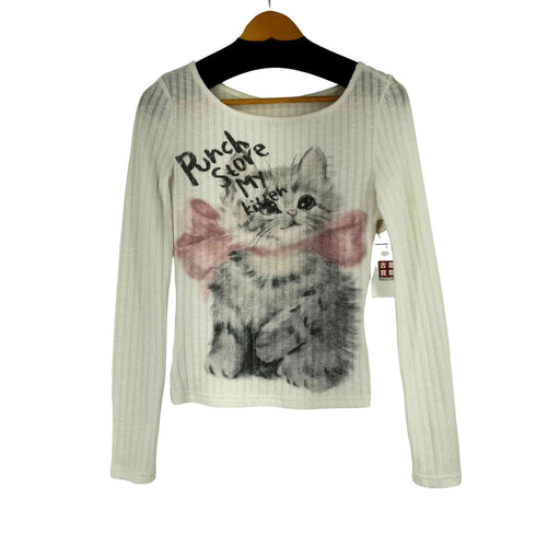 PUNCH STORE キャットプリント ニット カットソー レディース JPN:S