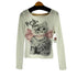 PUNCH STORE キャットプリント ニット カットソー レディース JPN:S