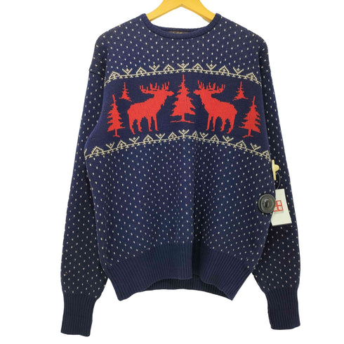ダブルアールエルラルフローレン RRL RALPH LAUREN 90s 三つ星 初期タグ NORDIC PATTERN WOOL SWEATER ノルディック柄 バーズアイ ウールセーター メンズ JPN:L