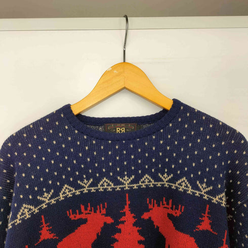 ダブルアールエルラルフローレン RRL RALPH LAUREN 90s 三つ星 初期タグ NORDIC PATTERN WOOL SWEATER ノルディック柄 バーズアイ ウールセーター メンズ JPN:L