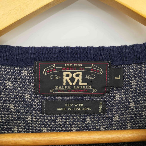 ダブルアールエルラルフローレン RRL RALPH LAUREN 90s 三つ星 初期タグ NORDIC PATTERN WOOL SWEATER ノルディック柄 バーズアイ ウールセーター メンズ JPN:L
