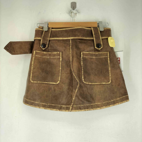 VIA PITTI ベルテッド フェイクレザースカート レディース