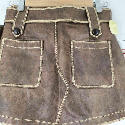 VIA PITTI ベルテッド フェイクレザースカート レディース