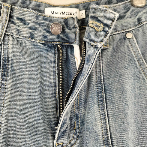 MACYMCCOY ワイド デニム カーゴパンツ レディース JPN:S