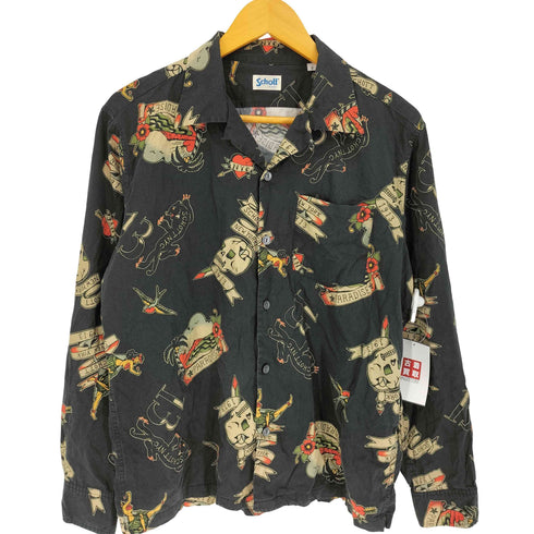 ショット Schott 総柄 L/S シャツ メンズ import:S