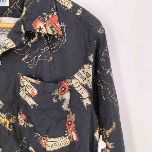 ショット Schott 総柄 L/S シャツ メンズ import:S