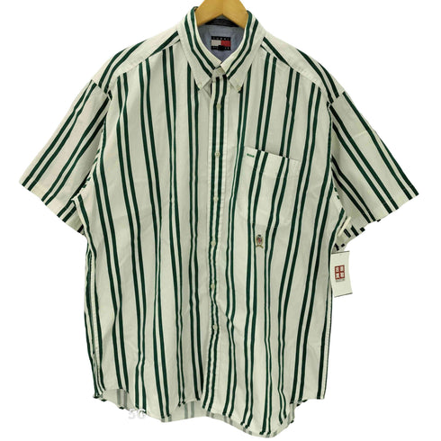 トミーヒルフィガー TOMMY HILFIGER 90-00S ストライプ S/S ボタンダウン シャツ メンズ import:L