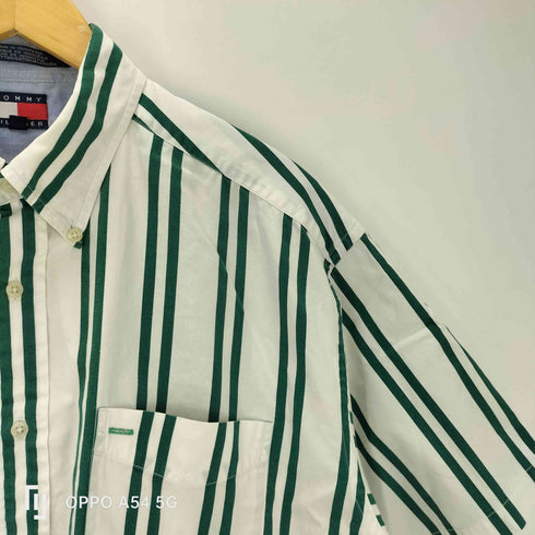 トミーヒルフィガー TOMMY HILFIGER 90-00S ストライプ S/S ボタンダウン シャツ メンズ import:L