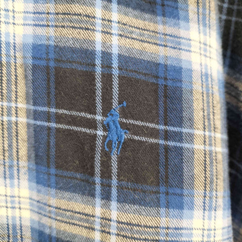 ラルフローレン RALPH LAUREN BLAIRE スモールポニー刺繍 チェック L/S BD シャツ メンズ import:L
