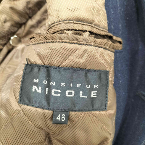ニコル NICOLE 断ち切りウールチェスターコート 裏地キルティング中綿 メンズ JPN:46