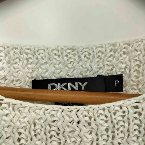 ダナキャランニューヨーク DKNY メッシュ編みこみコットンニット トップス レディース P