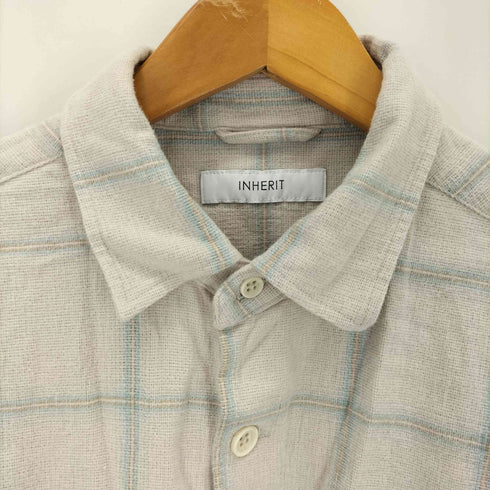 インヘリット INHERIT チェック柄 コットン L/S ボックスシャツ メンズ import:M