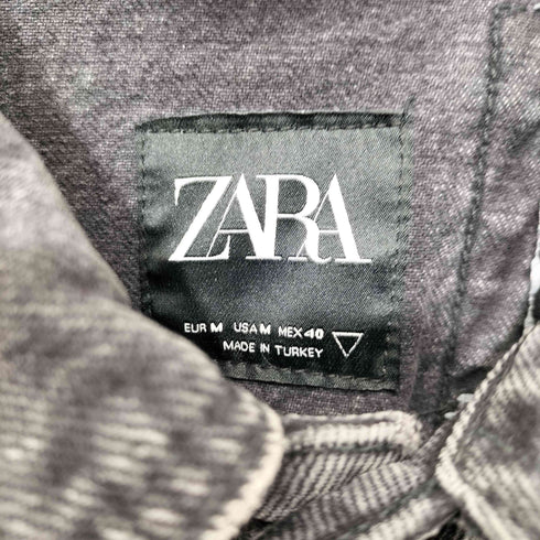 ザラ ZARA 刺繍 デザイン ペイント ダメージ加工 デニムジャケット メンズ import:M