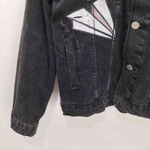ザラ ZARA ペイント ダメージ加工 デニムジャケット メンズ import:M