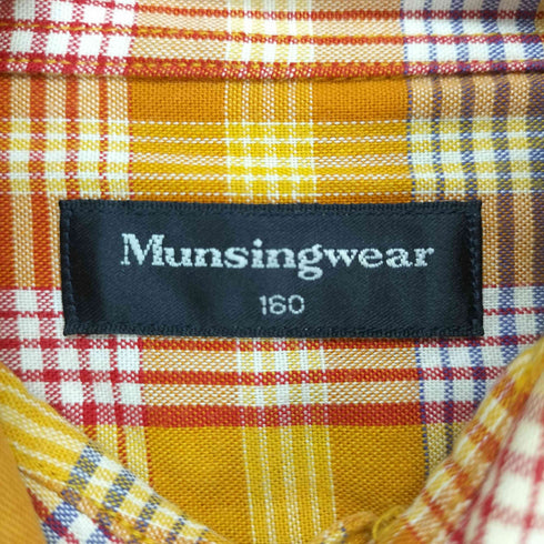 マンシングウェア Munsingwear チェック柄ロゴ刺繍BDシャツ レディース 160