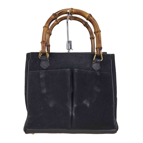 グッチ GUCCI OLD バンブー スエード ハンドバッグ レディース