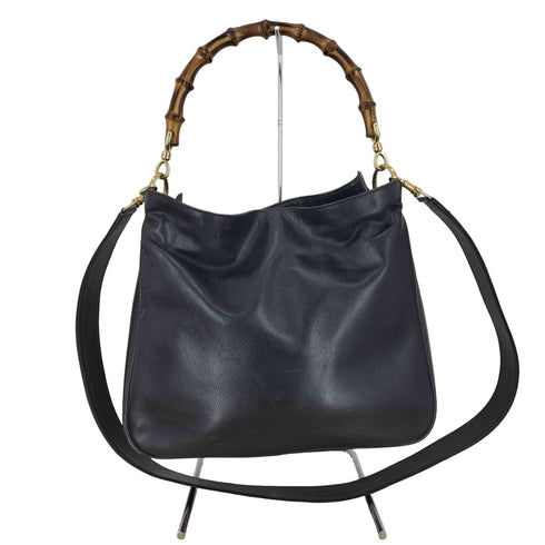 グッチ GUCCI OLD バンブー レザーショルダーバッグ レディース