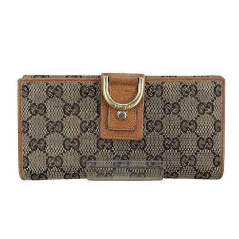 グッチ GUCCI GGキャンバス Wホック 長財布 レディース