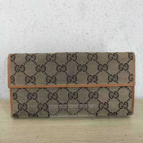 グッチ GUCCI GGキャンバス Wホック 長財布 レディース
