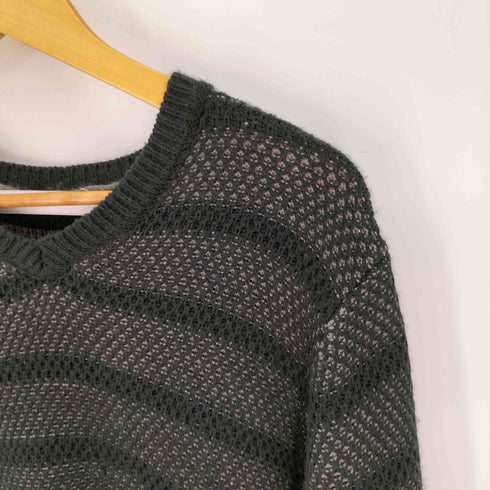 メンズメルローズ MENS MELROSE Vネック アクリル ボーダー セーター メンズ JPN:4