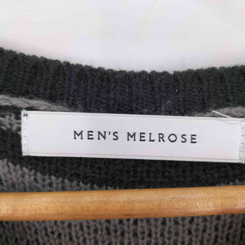 メンズメルローズ MENS MELROSE Vネック アクリル ボーダー セーター メンズ JPN:4