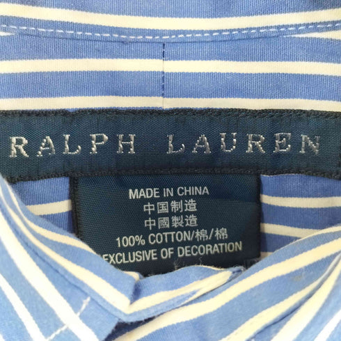 ラルフローレン RALPH LAUREN 袖ポニー ストライプ柄 シャツ レディース 2 155/84a
