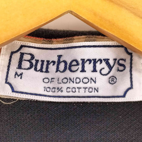 バーバリーズ BURBERRYS 80-90s OLD ホースロゴ刺繍 ノバチェックライン 半袖ポロシャツ メンズ import:M