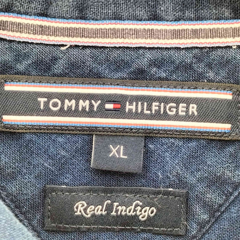 トミーヒルフィガー TOMMY HILFIGER Real Indigo コットン 裏地チェック ボタンダウンシャツ メンズ JPN:XL